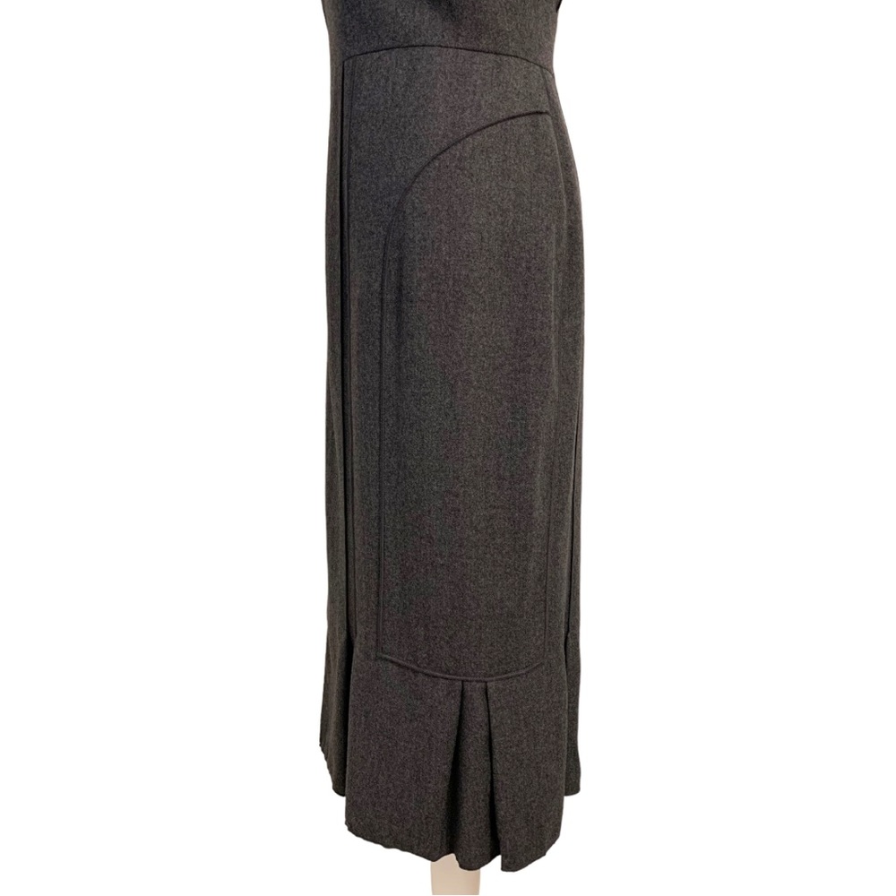 Magaschoni | NWOT Sleeveless Midi Sheath Dress in Charcoal Gray Size 2 - Picture 8 of 16